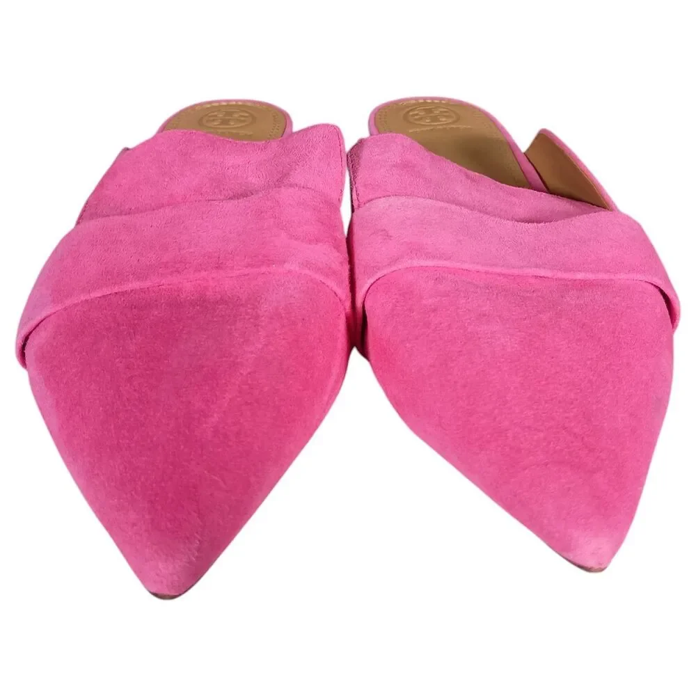 Tory Burch Rosalind Mule Lancaster Suede Crazy Pink Slides Shoes Womens 11 M